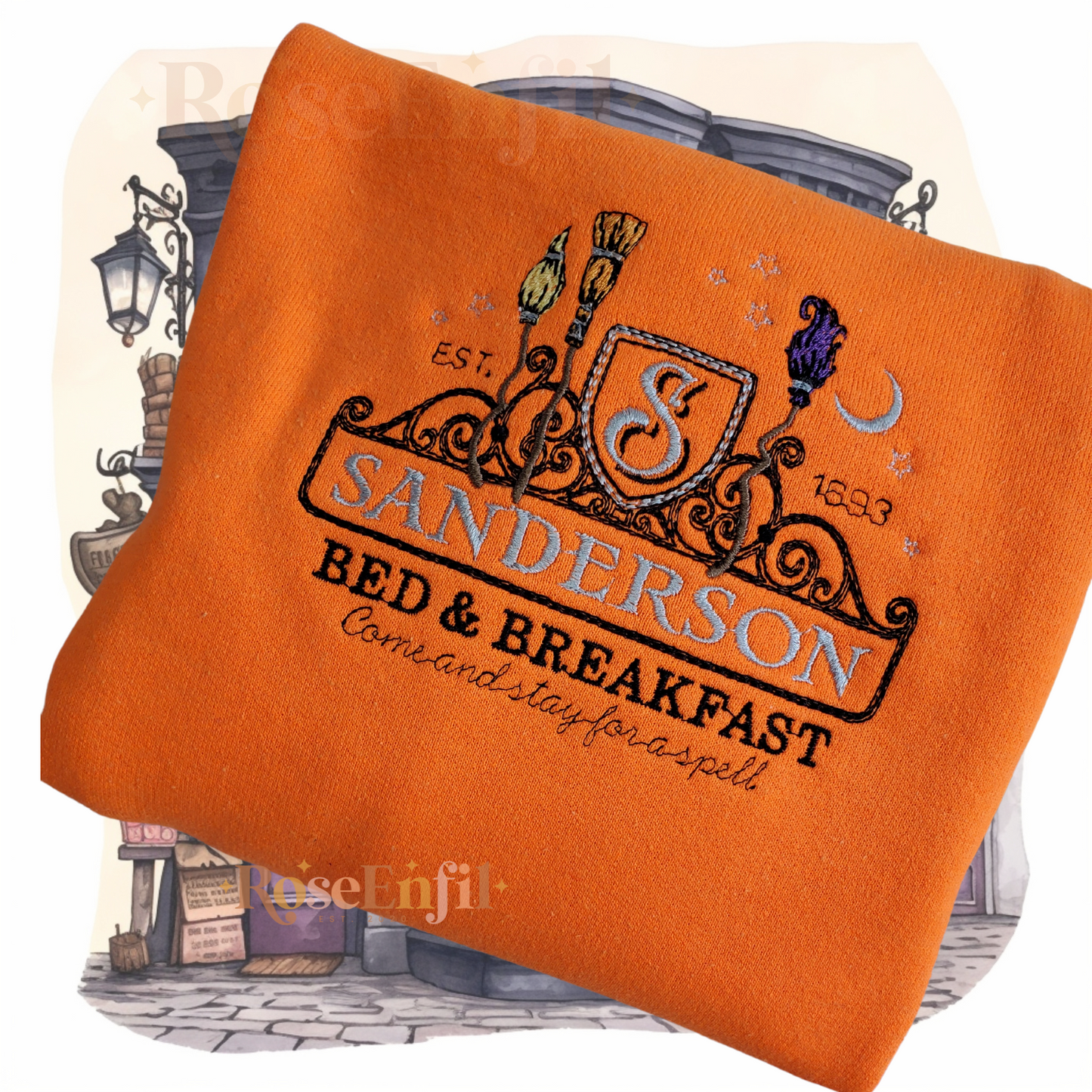 The Sanderson sisters ✨Bed and Breakfast (possibility of having 3 brooms embroidery)
