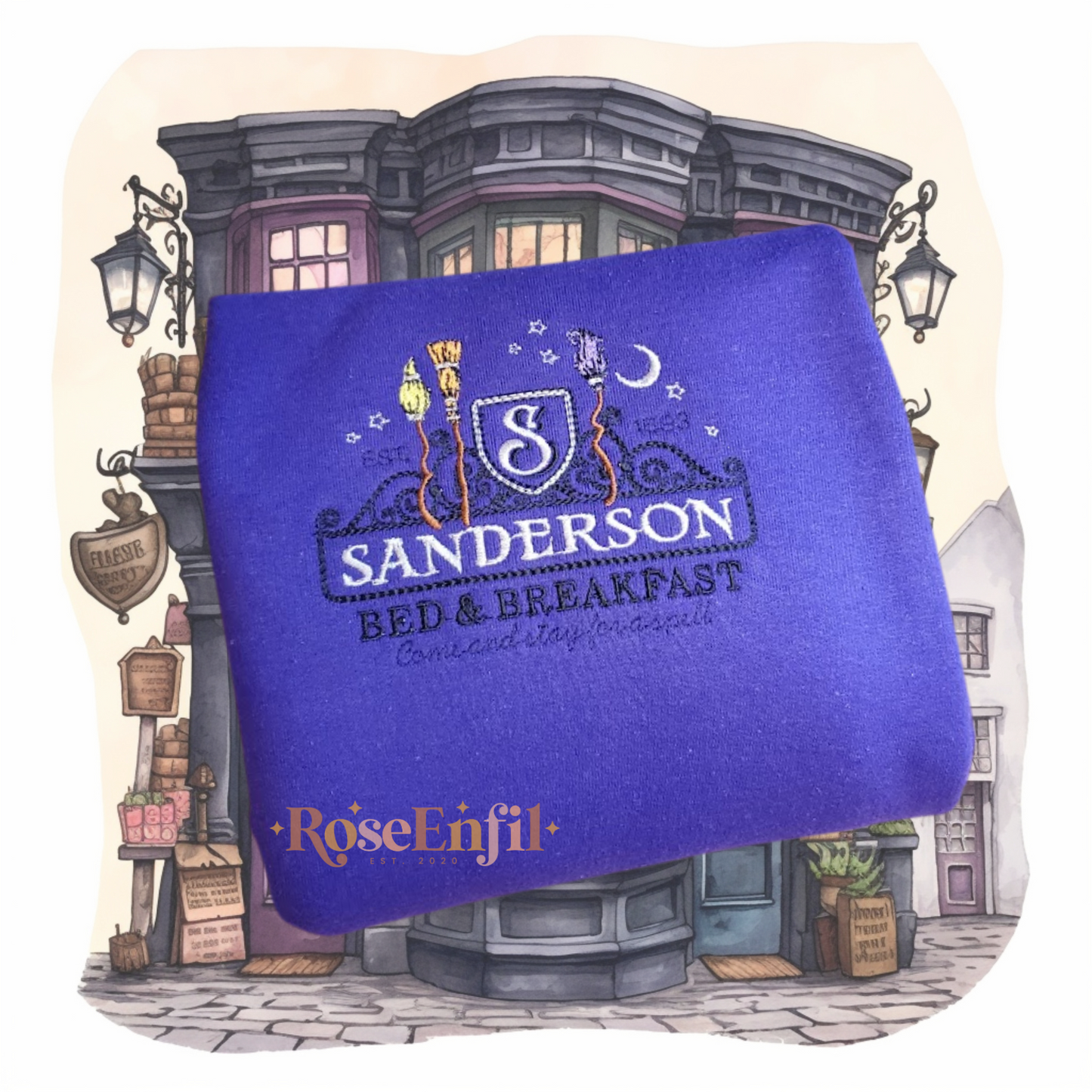 The Sanderson sisters ✨Bed and Breakfast (possibility of having 3 brooms embroidery)
