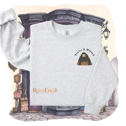 Hagrid avec citation sorcier (fr-en)  - Broderie magique - Plusieurs couleurs