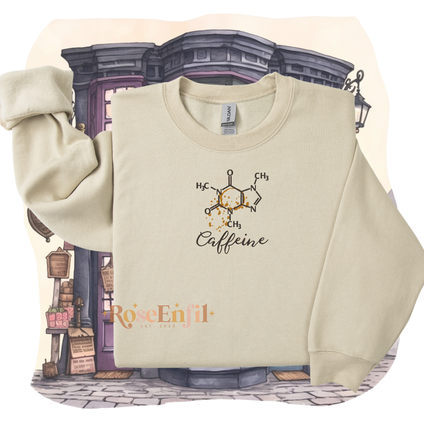 Molécule caféine  - Broderie passion -  Plusieurs couleurs