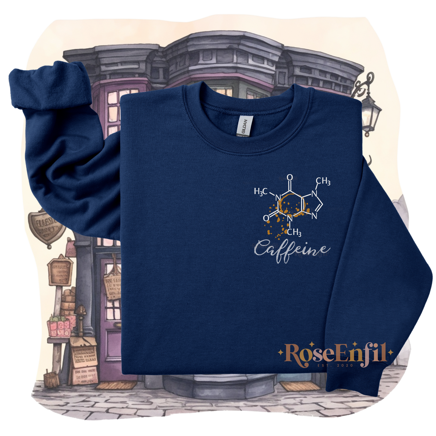 Molécule caféine  - Broderie passion -  Plusieurs couleurs