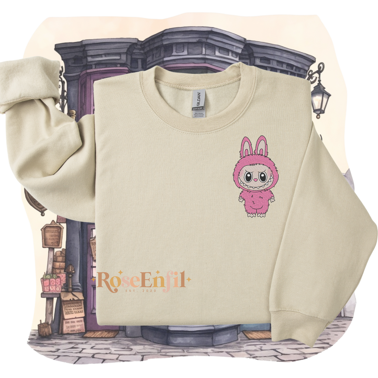 Mascotte mignonne (choix de couleur)- Collection broderie tendance - Plusieurs couleurs