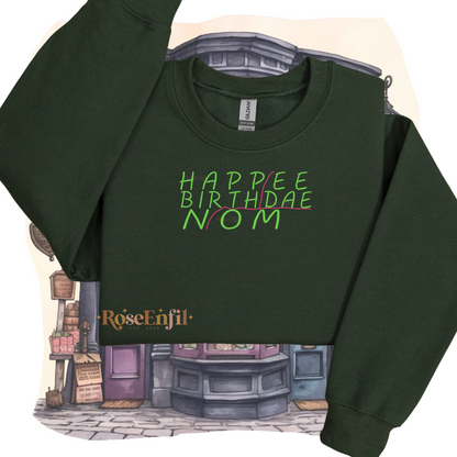 Joyeux anniversaire nom (personnalisable)-  Collection broderie magique - Plusieurs couleurs