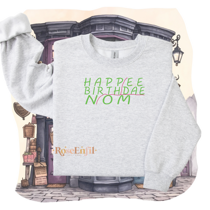 Joyeux anniversaire nom (personnalisable)-  Collection broderie magique - Plusieurs couleurs
