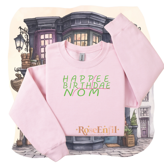 Joyeux anniversaire nom (personnalisable)-  Collection broderie magique - Plusieurs couleurs