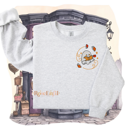 Fantôme lisant livres - Collection broderie Halloween (automne et spooky) - Plusieurs couleurs