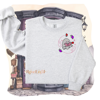 Fantôme lisant livres - Collection broderie Halloween (automne et spooky) - Plusieurs couleurs