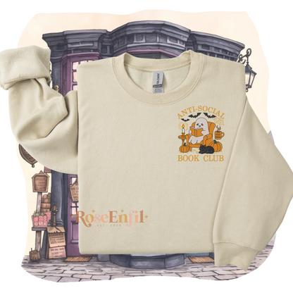 Club de lecture (fantôme) - Collection broderie livres et Halloween (automne et spooky) - Plusieurs couleurs