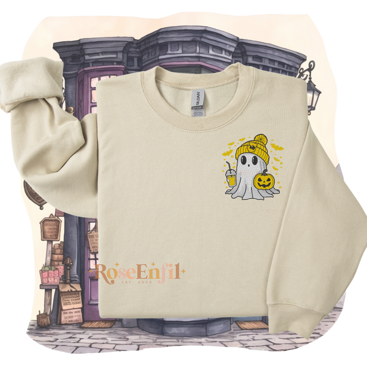 Fantôme maison du blaireau (loyauté)  - Collection broderie magique et Halloween (automne et spooky) - Plusieurs couleurs