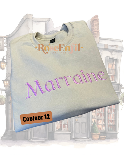 Marraine - Parrain - (option papa - maman et autres disponibles) - Collection Famille - Plusieurs couleurs