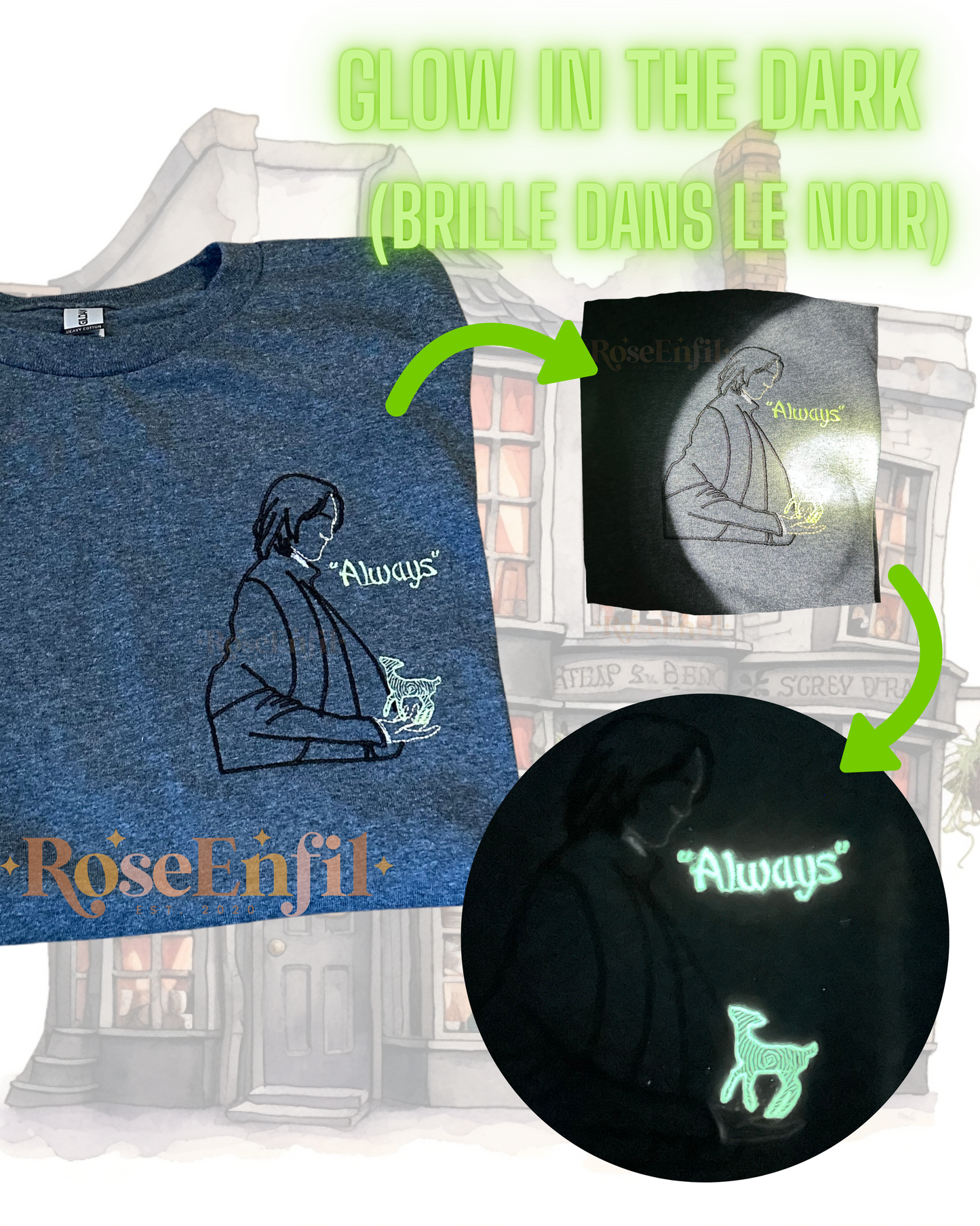 Toujours - always  avec biche (sortilège de protection) - Gris foncé