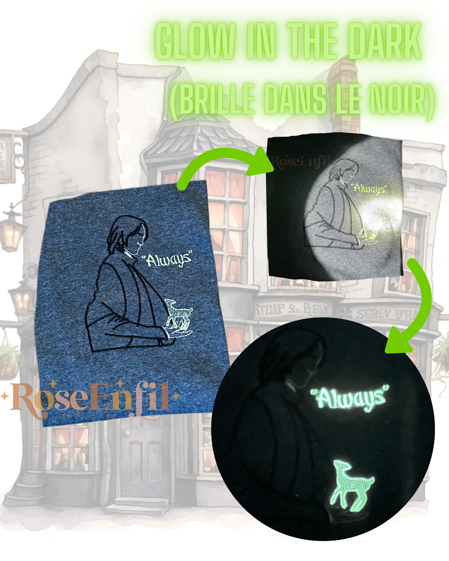 Toujours - always  avec biche (sortilège de protection) - Gris foncé