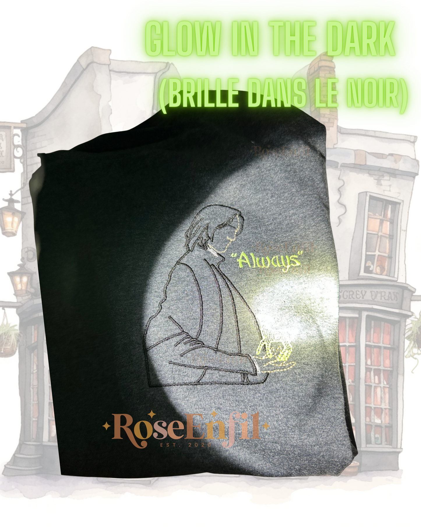 Toujours - always  avec biche (sortilège de protection) - Gris foncé