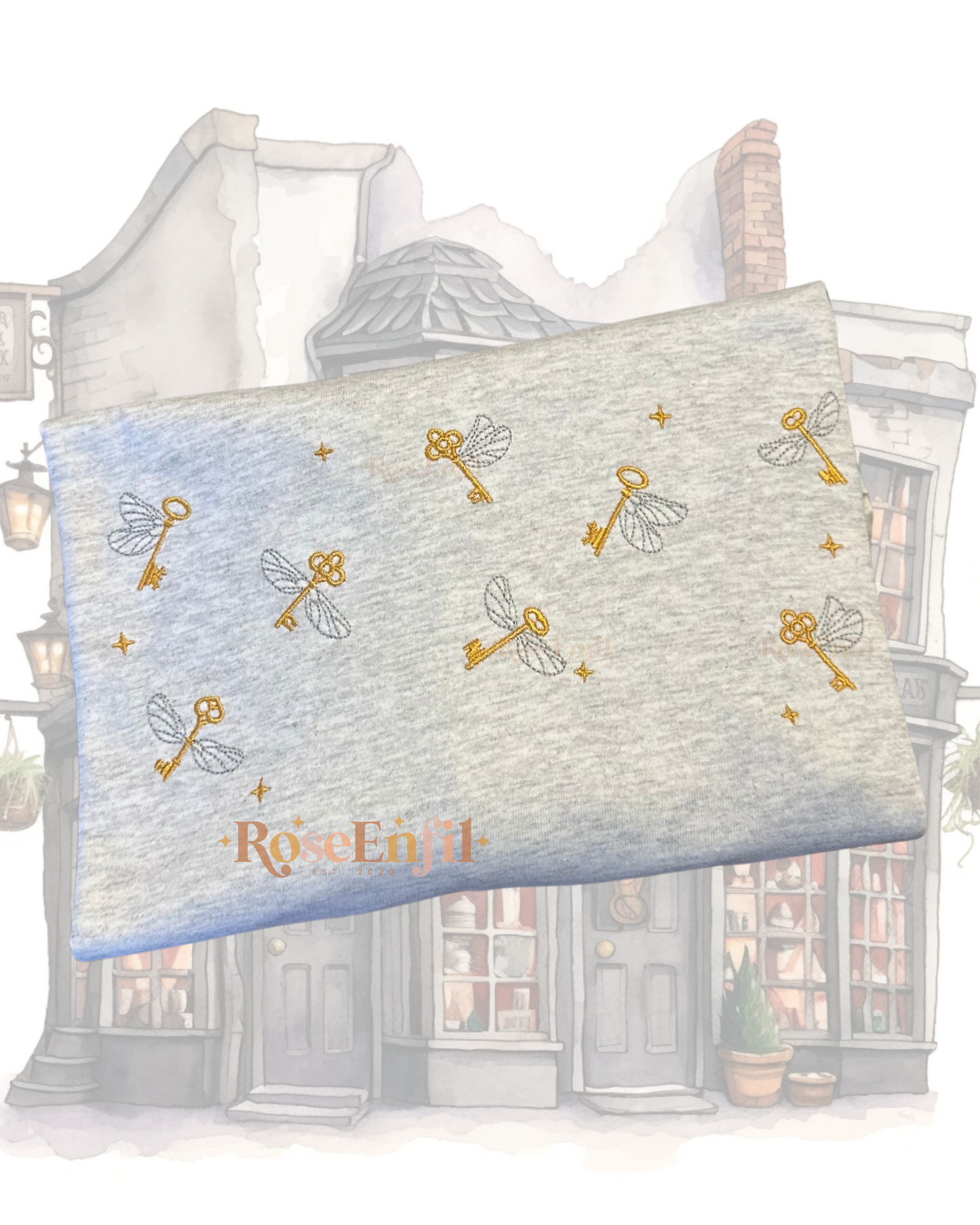 Flying Magic Keys (Landscape Version) - Magic Embroidery Collection - Multiple Colors
