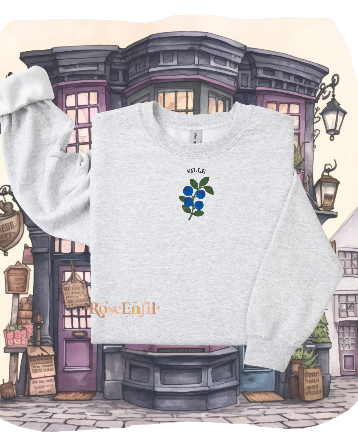 City (blueberries) – Embroidery Collection from Our Regions (QC, Canada) – Multiple colors
