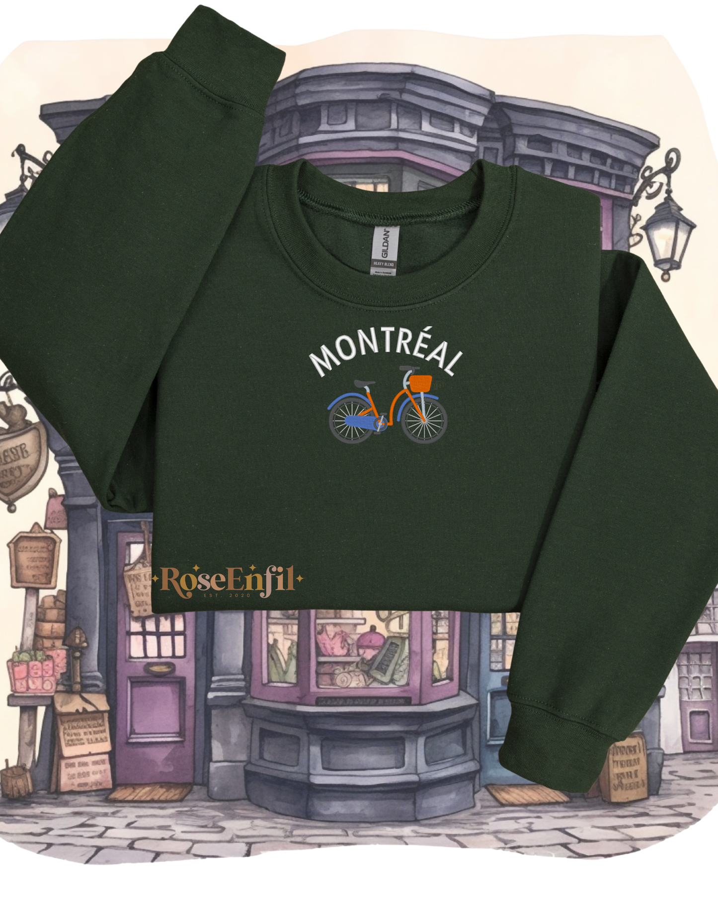 Montréal (vélo) -  Collection broderie de nos régions QC - Canada -  Plusieurs couleurs